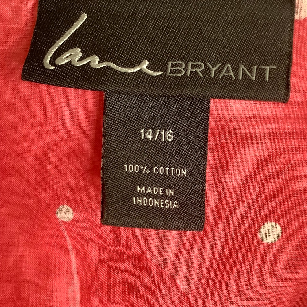 LANE BRYANT LS/ROLL TAB CORAL SHIRT 14/16 - Picture 4 of 5